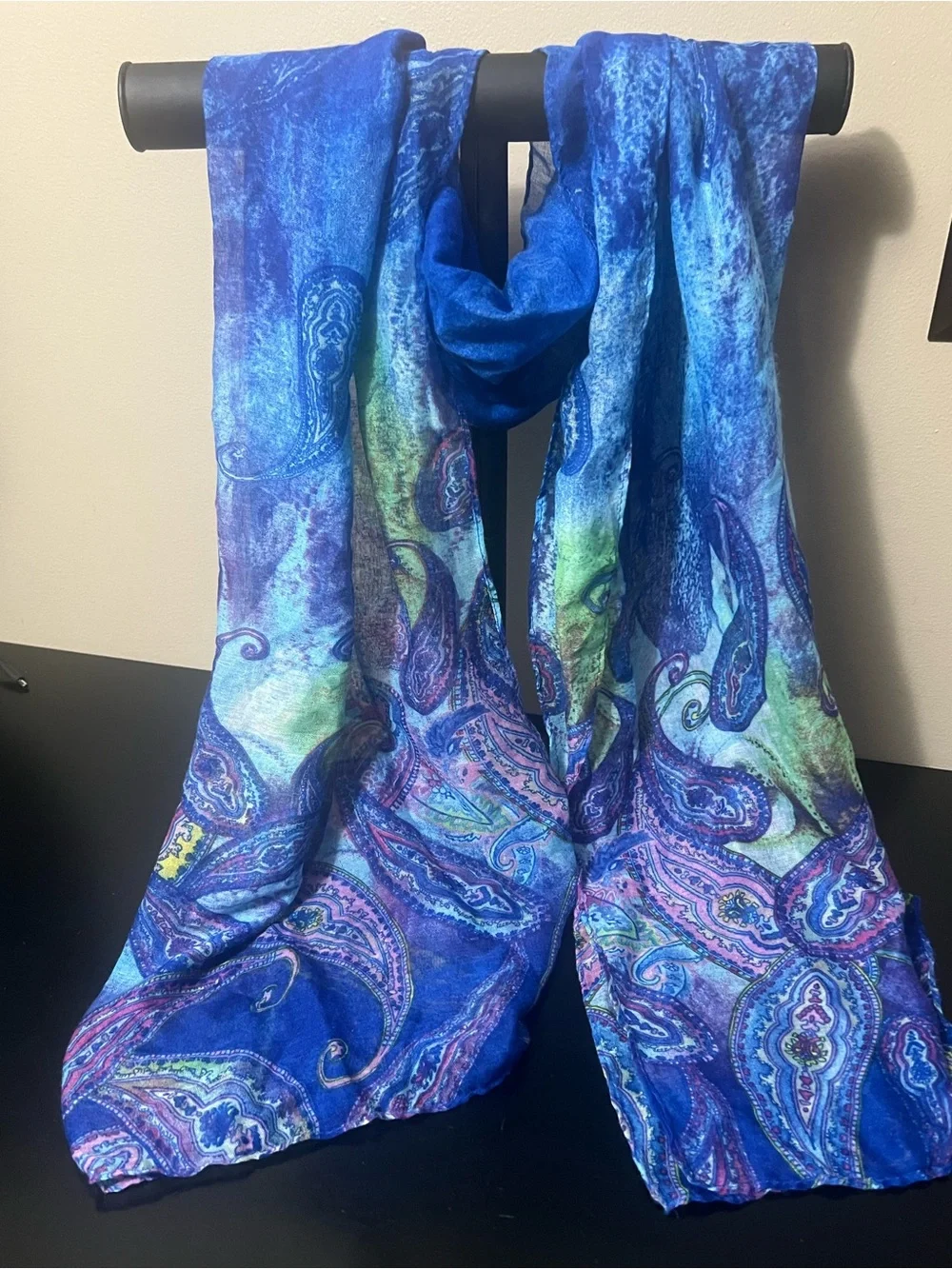 Lightweight Blue Multi-Pattern Women's Scarf Collection